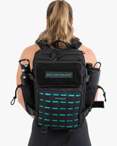 SMALL GYM BACK PACK BUILT FOR ATHLETES BLACK - AQUA